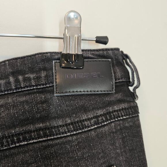 Diesel Belthy Ankle Regular Slim Straight Low Waist 084JS Black Jeans Size 27 - Picture 10 of 15